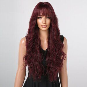 Synthetic Red Long Hair Wig